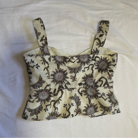 NWT House of Harlow 1960 Boho Batik Floral Crop Top New Size S - Picture 3 of 10